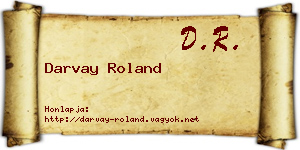 Darvay Roland névjegykártya